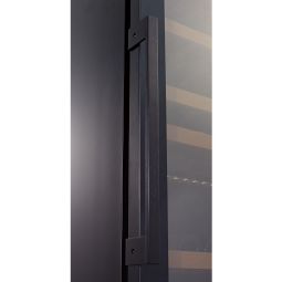 Poignée de porte, noire. Aluminium anodisé brossé