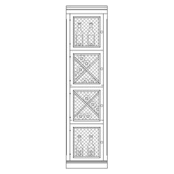 Système d´étagère à vin PIEMONT, bois de sapin, anthracite avec grille, modèle 3