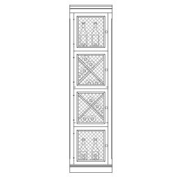 Système d´étagères à vin PIEMONT, placage chêne, brun foncé avec grille, modèle 4