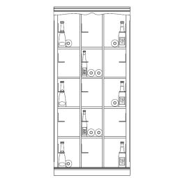 Système d´étagères à vin PIEMONT, placage chêne, brun foncé, modèle 5