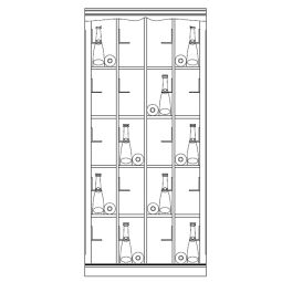 Système d´étagères à vin PIEMONT, placage chêne, brun foncé, modèle 6