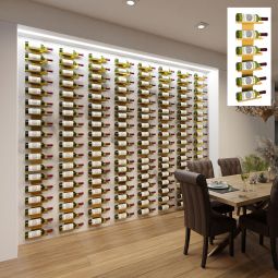 Etagère à vin murale en métal doré pour 6 bouteilles de 0,75l