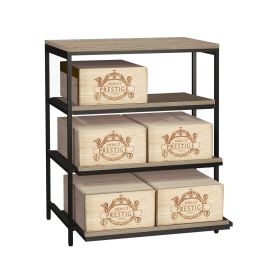 Casier à vin métallique BLACK PURE, modèle 6 avec tiroirs pour caisses de vin, P 60 cm