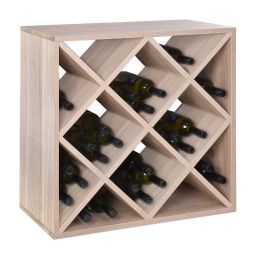 Étagère à vin 60 cm, module LOSANGE, chêne naturel